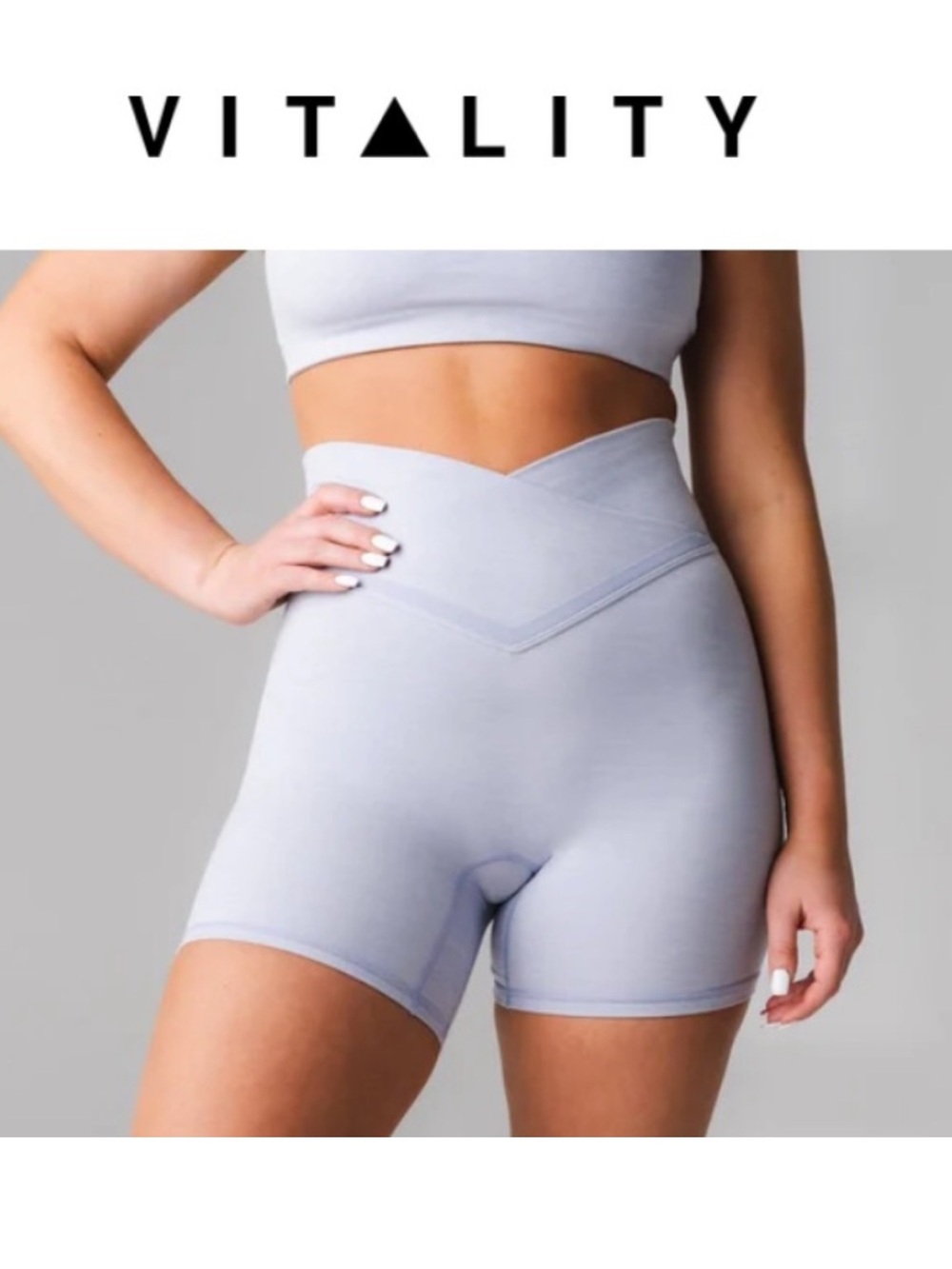 Vitality Daydream Volley shorts crossover waist band- Arctic Fox blue size sm